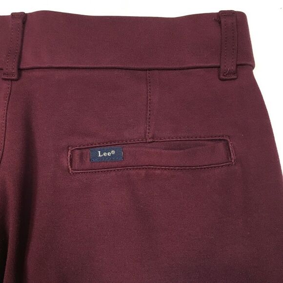 Lee Wide Leg Knit Dress Pant Womens 6 Maroon Red High Rise Pocket Pull On - Picture 12 of 12